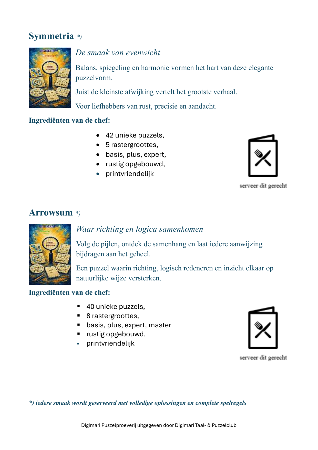 Puzzelmenukaart pagina 5