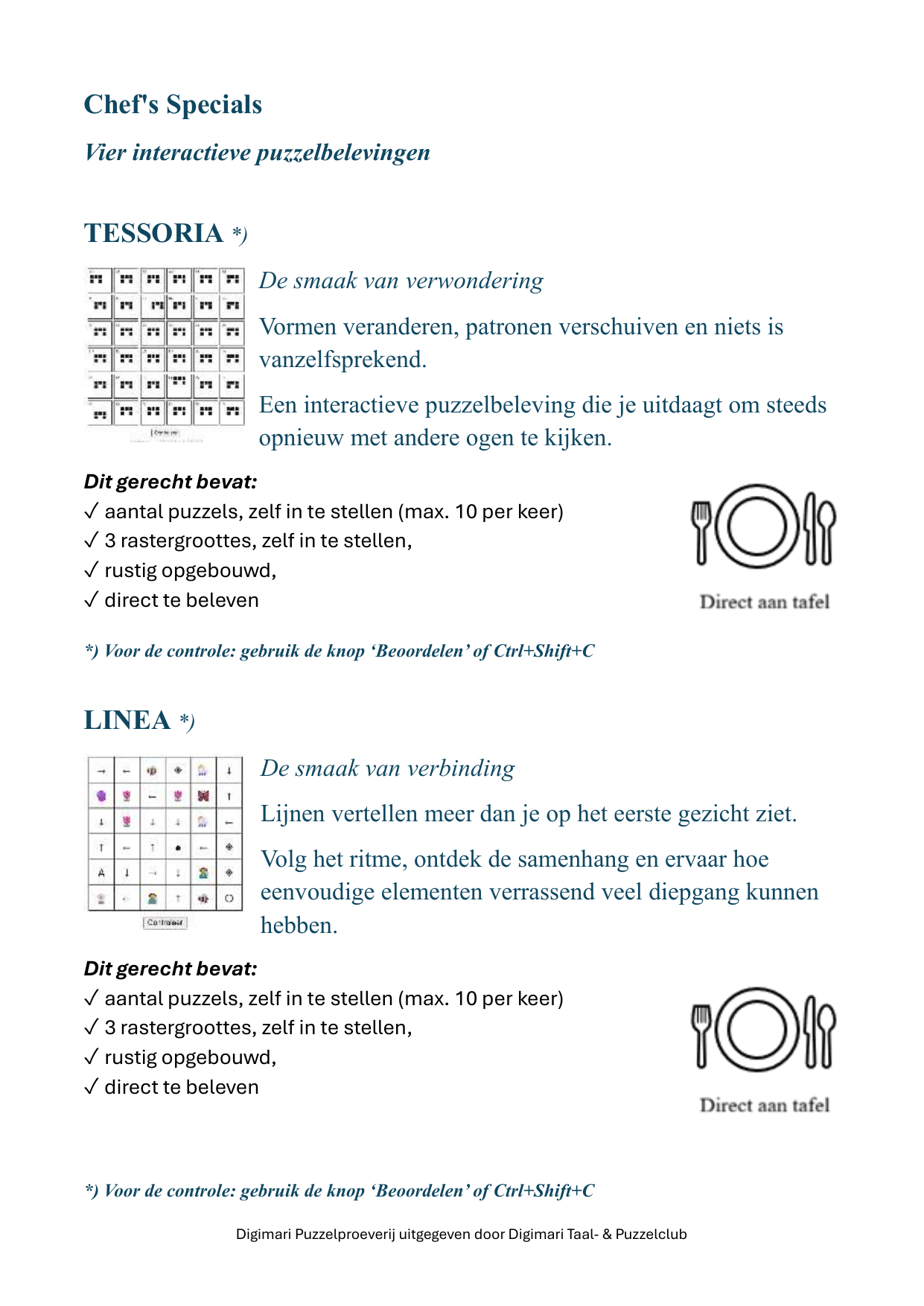 Puzzelmenukaart pagina 9