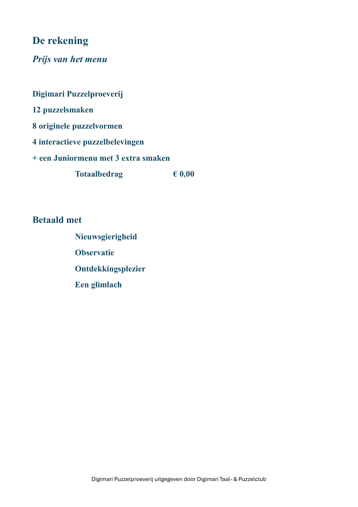 Puzzelmenukaart pagina 13